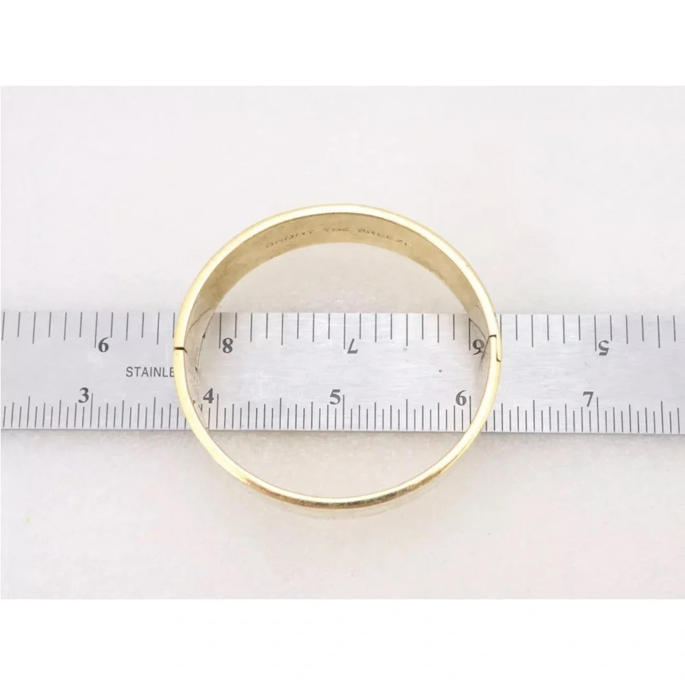 Kate Spade Shoot the Breeze Cream White Gold Enamel Hinged Bangle Bracelet 1181 - Picture 4 of 11